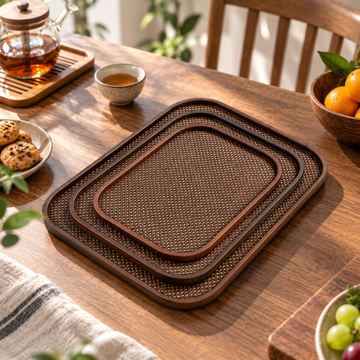 Multifunctional Wooden Storage Tray