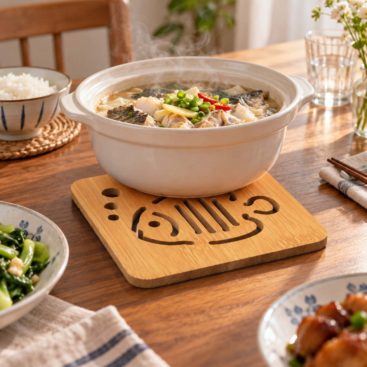 Wooden Heat-Resistant Table Trivet