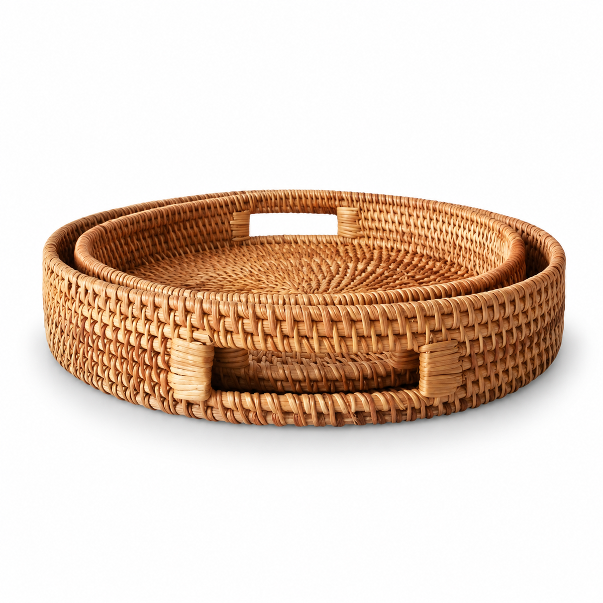 Round Woven Rattan Storage Basket