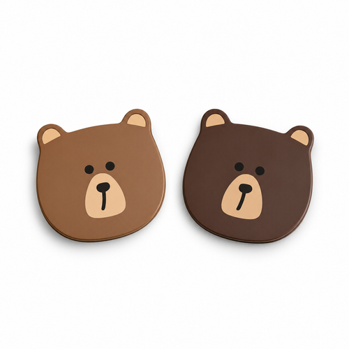 Bear-Shaped Wooden Coaster